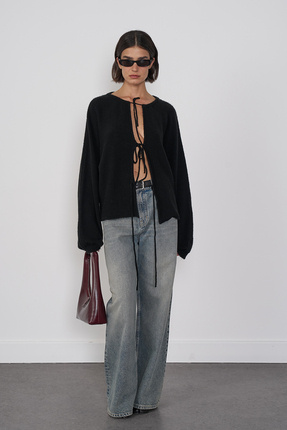 Beyyoglu Balon Kol Bağlcıklı Hırka