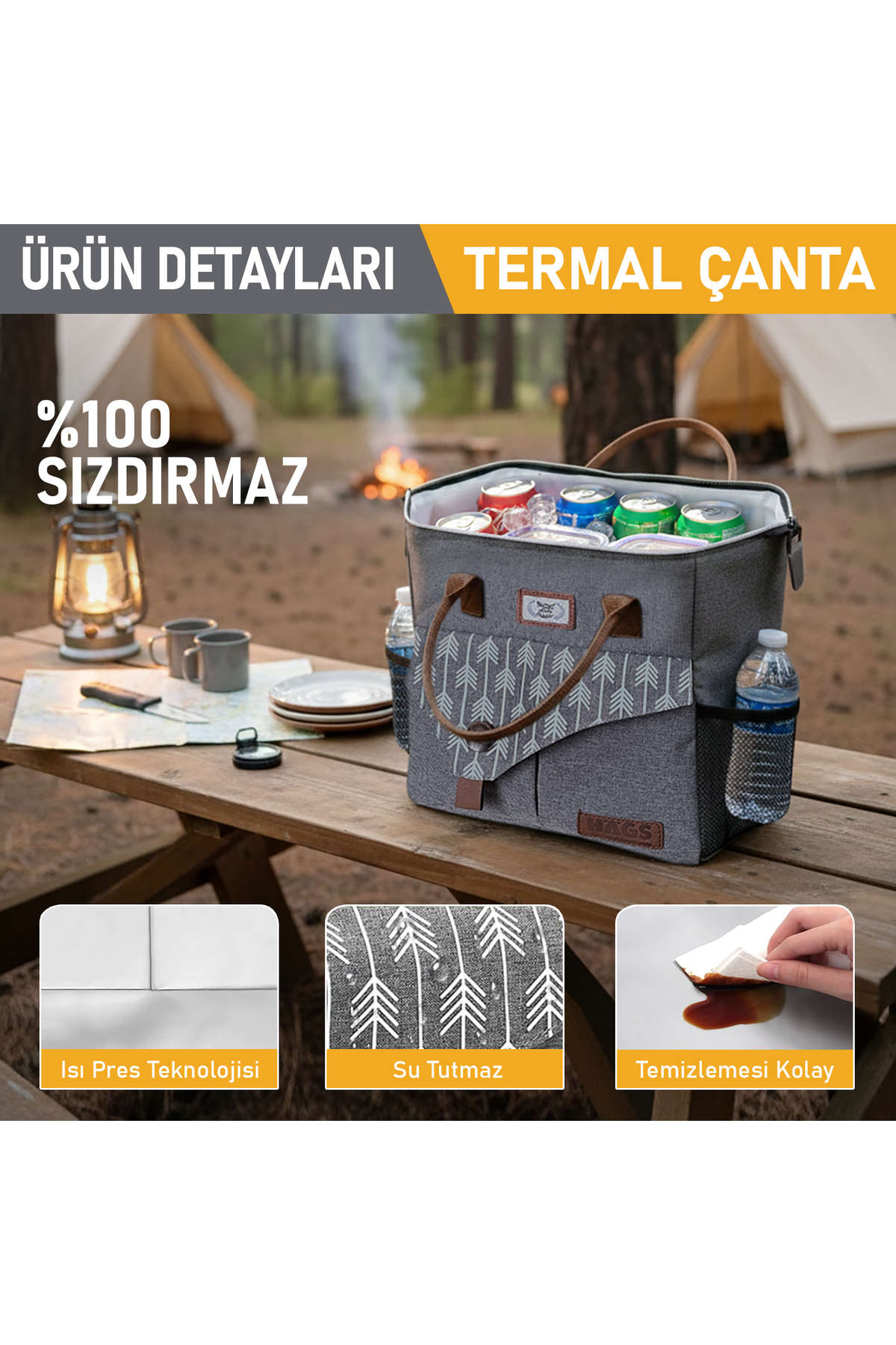 HAEGS Anne Bebek Bakım Çantası, Hijyenik Silinebilir Peva İç Material, Termal Süt Mama Taşıma 11L Lacivert fotoğrafı 7 (önizleme)