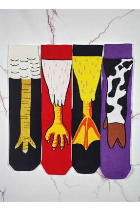 GSocks 4'lü Hayvan Bacağı Desenli Çorap Seti