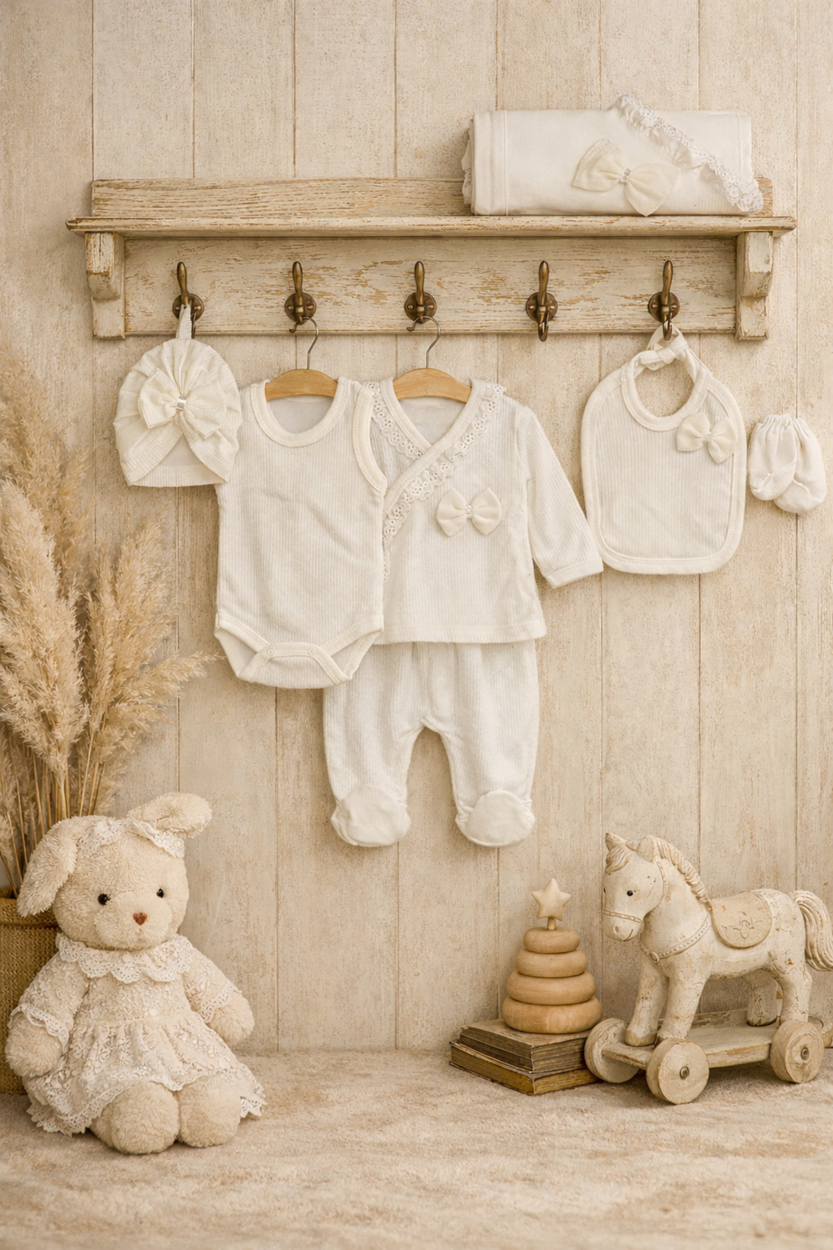 NEWBORN BABY GIRL HOSPITAL DISCHARGE WITH 10 PIECES OF PISTOL/100% COTTON NEWBORN HOSPITAL DISCHARGE WITH 10 PIECES