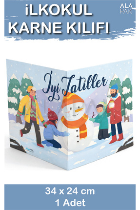 Alapak Karne Kılıfı - Kardanadam Temalı Karne Dosyası (1 Adet)