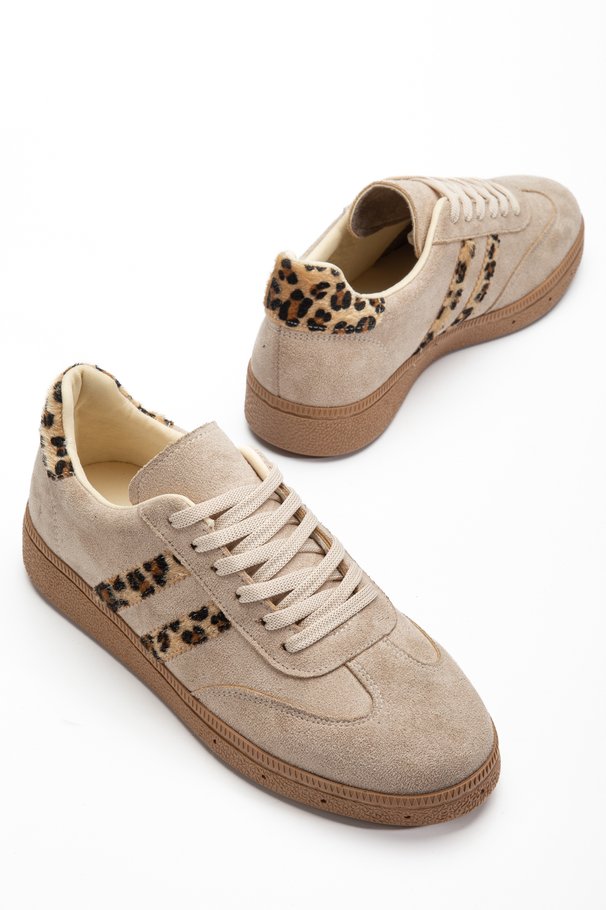 BAHRİNA  Kadın Bej Süet Leoapar Günlük Sneaker - Görsel 2