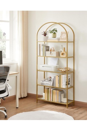 enc home gold ütopya metal kitaplık ve dekoratif raf 150x70x40