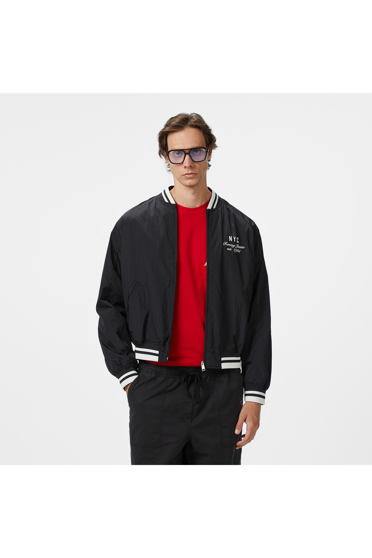 تامی هیلفیگر کاپشن مشکی مردانه تامی جینز مدل Solid Xs Badge Rlx