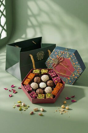 Paşa Dairesi Spesiyal Karışık Lokum ve Trüf Çikolata Hediyelik Kutulu