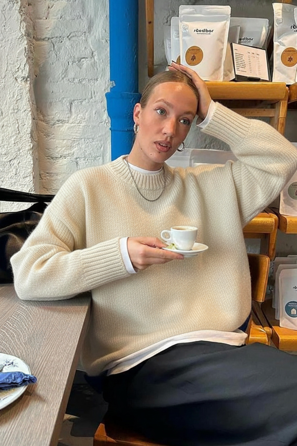 Women's Crew Neck Oversized Knitwear Sweater, Women's Sweater Fmoda1978