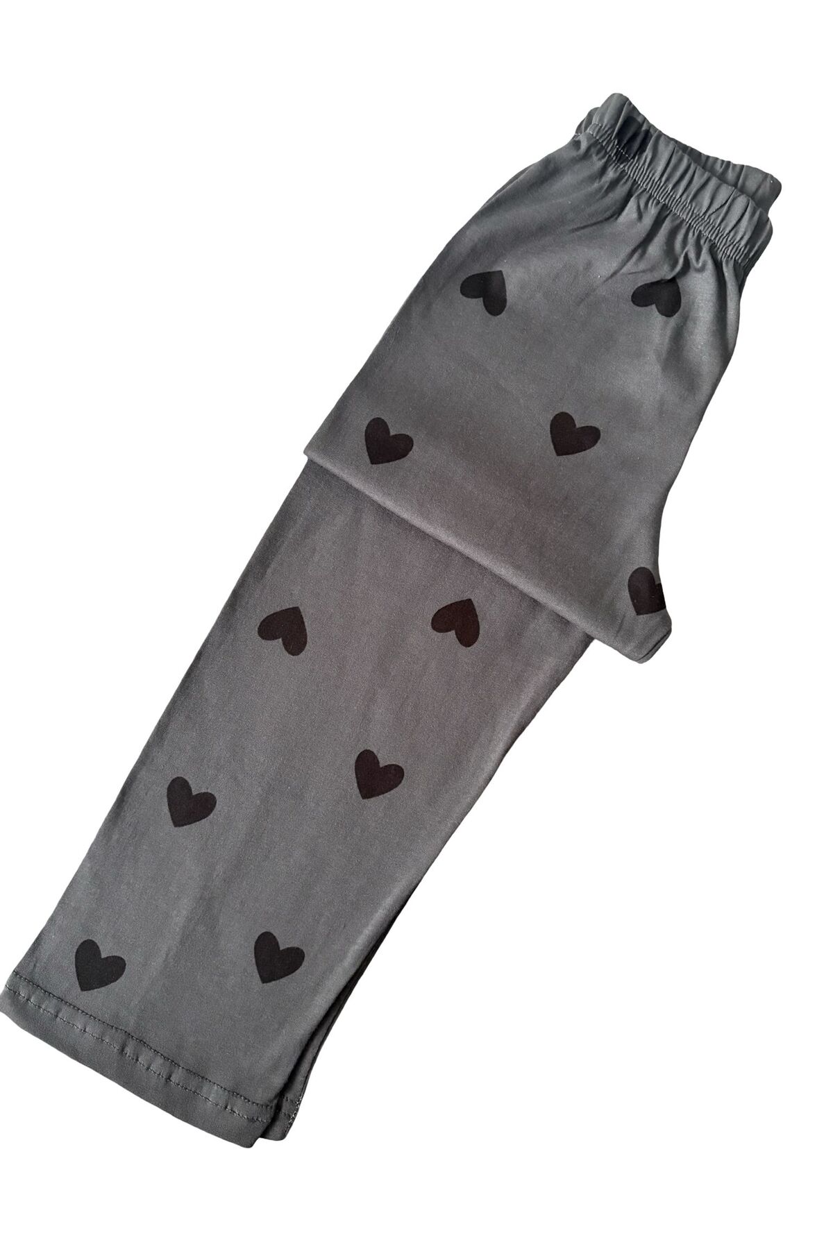 mışıl mışıl kids Kız Çocuk Gömlek Yaka Siyah Kalp Desenli İnce Pamuklu Pijama Takımı fotoğrafı 5 (önizleme)