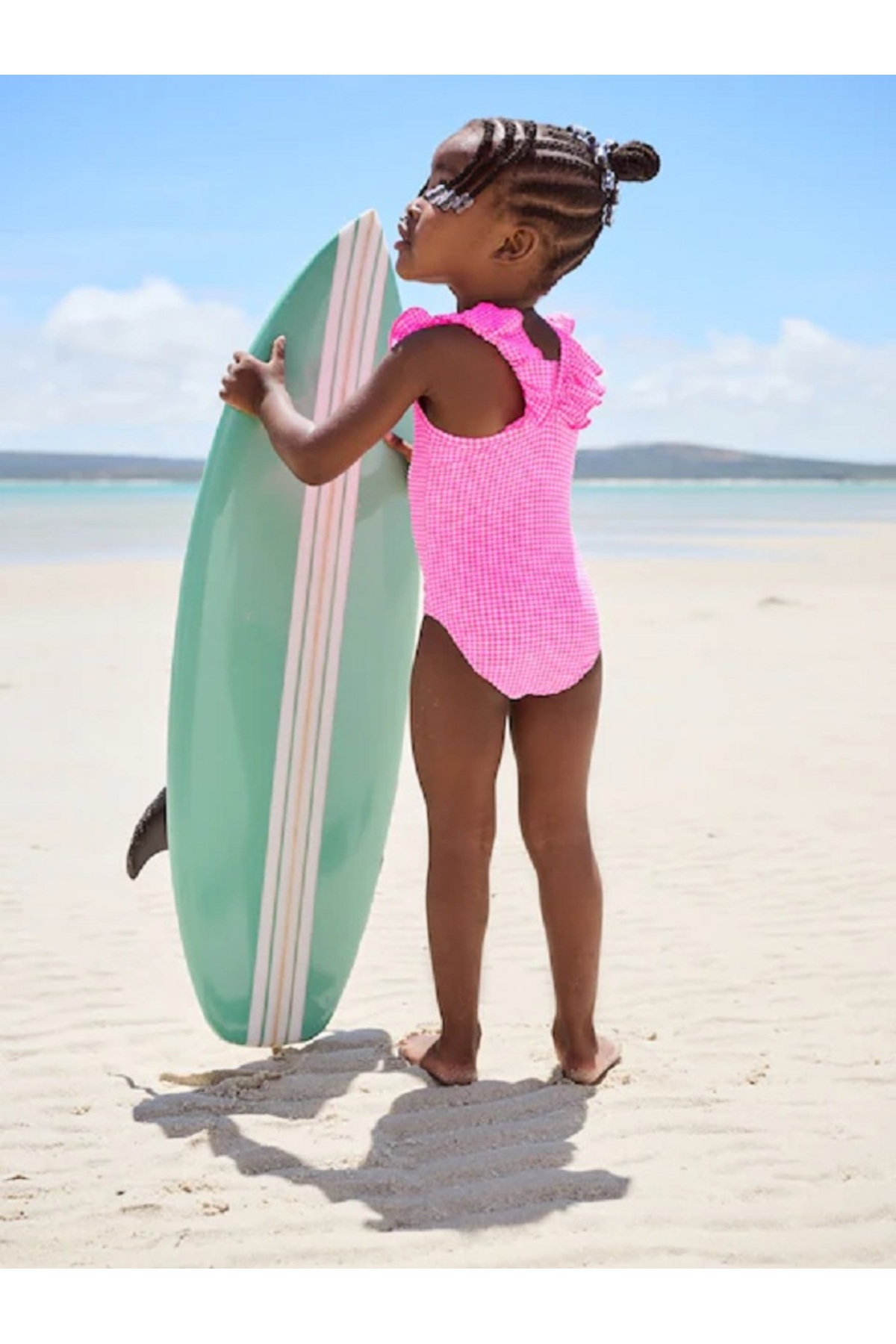 Next Baby Pembe Ekose Fırfırlı Omuzlu Mayo fotoğrafı 3 (önizleme)