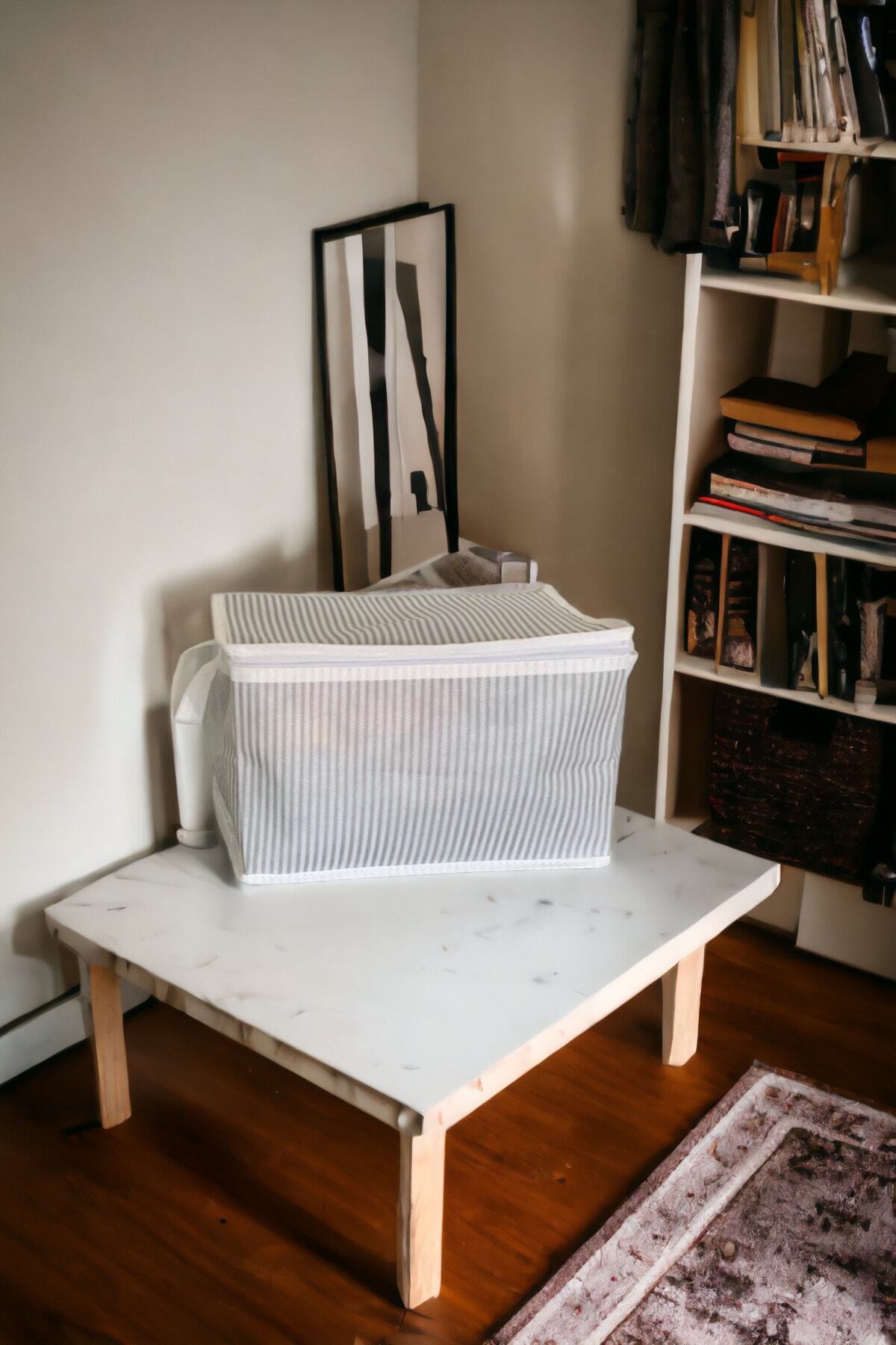 Mikasso 3 Adet Çorap Havlu Iç Çamaşırı Sütyen Düzenleyici Mini Hurç 30x20x18 Cm - Tela - 5 - 30 x 20 - Beyaz fotoğrafı 4 (önizleme)