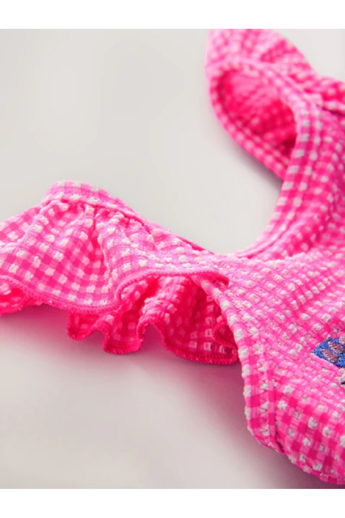 Next Baby Pembe Ekose Fırfırlı Omuzlu Mayo fotoğrafı 7 (önizleme)