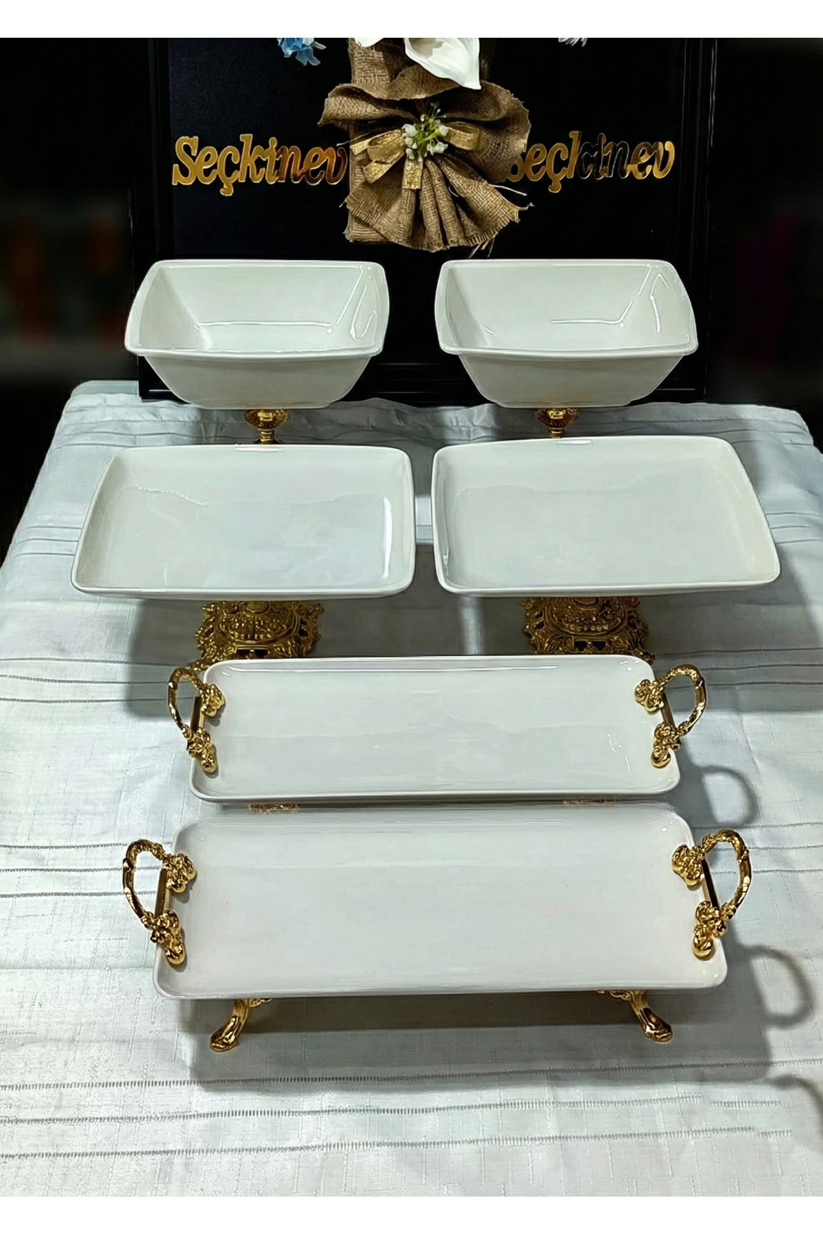 Tuscan Off-White(Cream) 6-Piece Presentation Set with Porcelain Legs