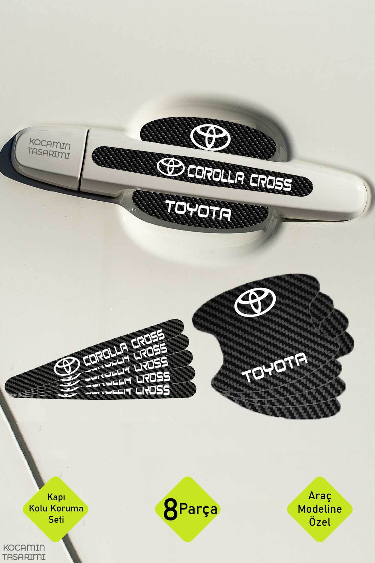 Kocamın Tasarımı Toyota Corolla Cross Kapı Kolu Koruma – Karbon