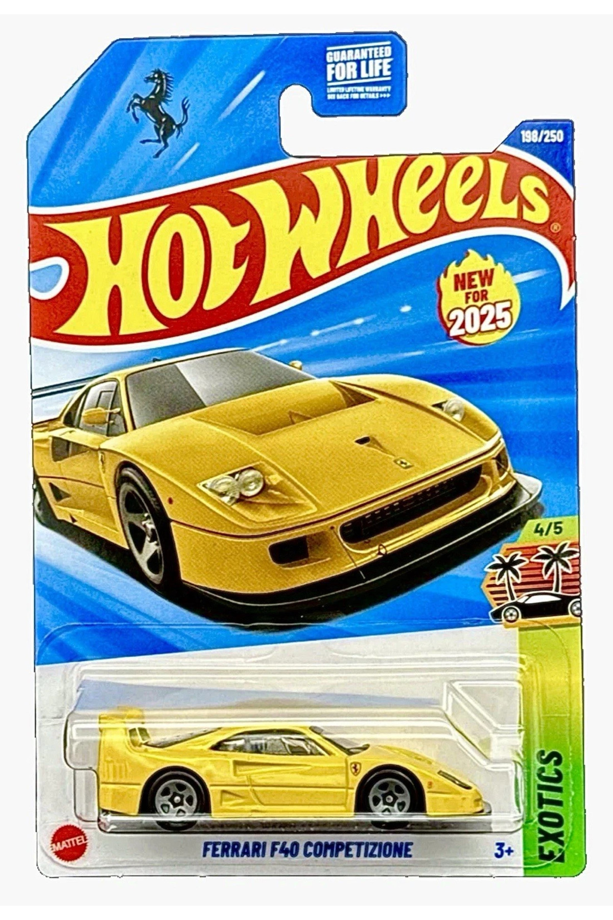 HOT WHEELS Ferrari F40 Competizione 198/250 Exotics 4/5 Yellow