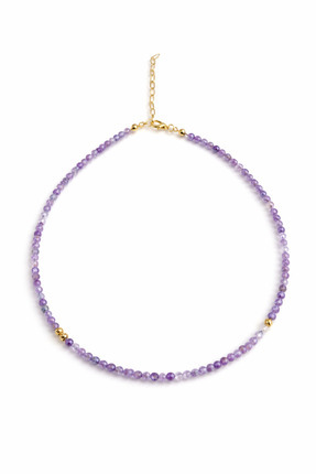 Cunda Doğal Taş Design Ametist Doğal Taş Kolye ( 4mm )