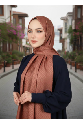 SELAY SOFT Zigzag Desenli İpeksi Jakar Şal
