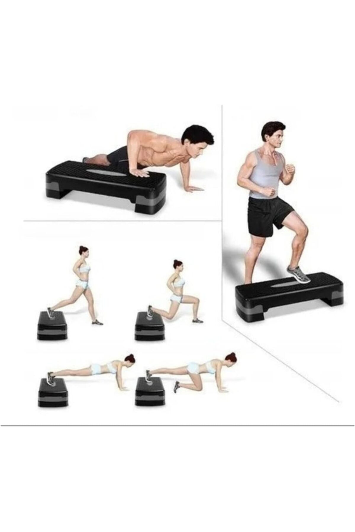 منصة إيروبيك قابلة للتعديل لتمارين اللياقة درجة رياضية للمنزل وصالة الألعاب - خطوة تمارين كارديو 💪