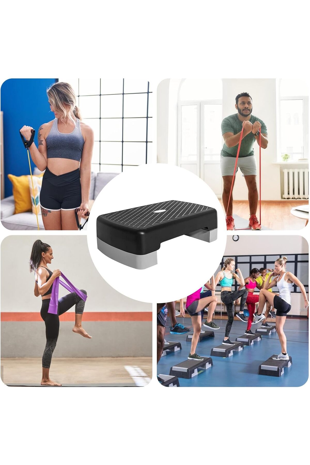 منصة إيروبيك قابلة للتعديل لتمارين اللياقة درجة رياضية للمنزل وصالة الألعاب - خطوة تمارين كارديو 💪