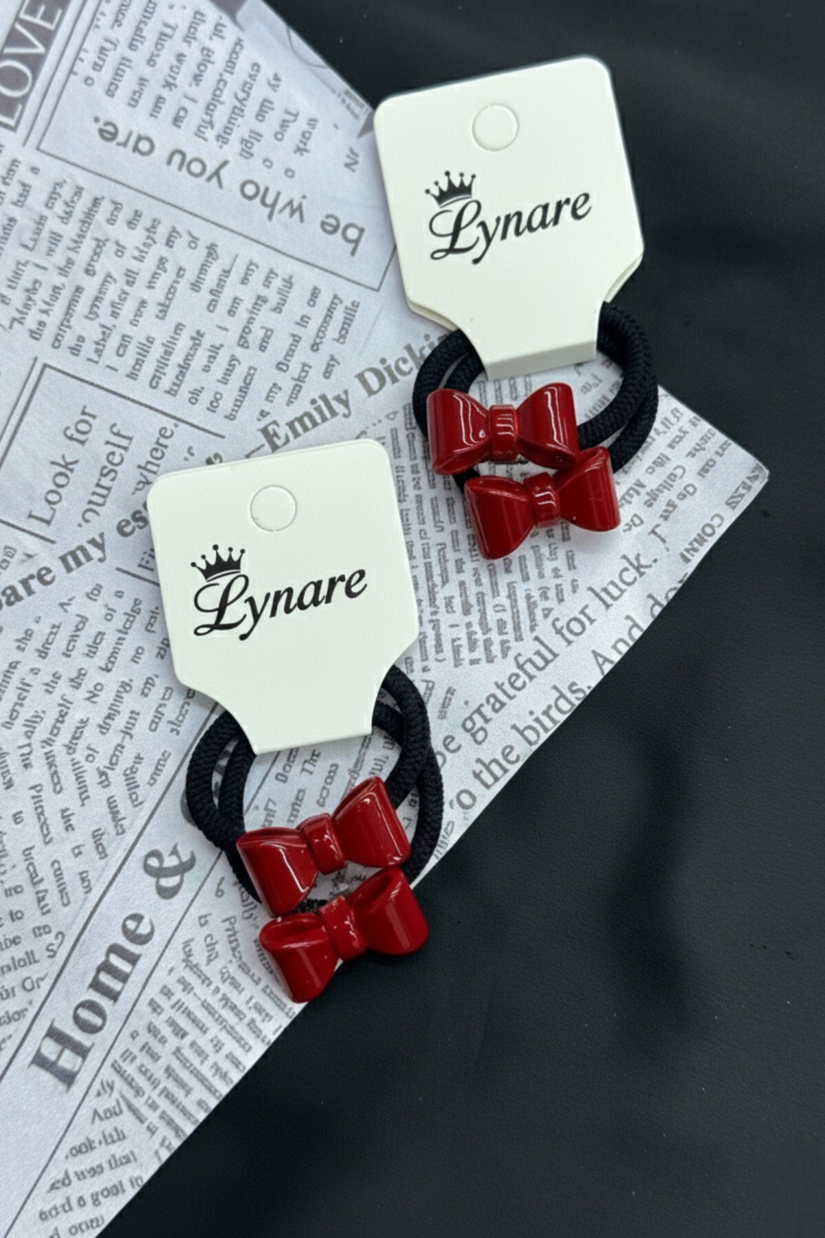 Lynare Kırmızı Fiyonk 2li Lastikli Toka Okul Tokası Bağlama Toka görsel 4