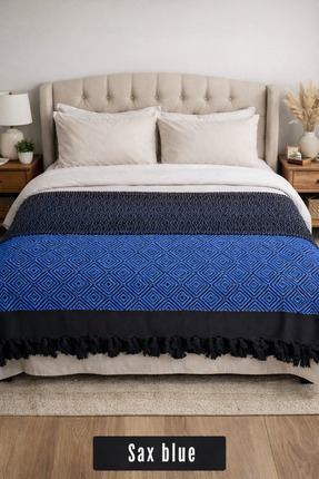 Zico'sPestemal's Siyah Çözgü Yatak Örtüsü ve Koltuk Örtüsü- Çift Kişilik 200 ...