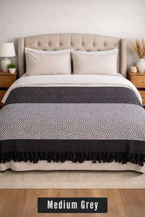 Zico'sPestemal's Siyah Çözgü Yatak Örtüsü ve Koltuk Örtüsü- Çift Kişilik 200 ...