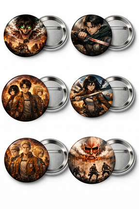 Efza gift Attack on Titan Anime İğneli Rozet 58 mm – Koleksiyonluk Anime Rozeti