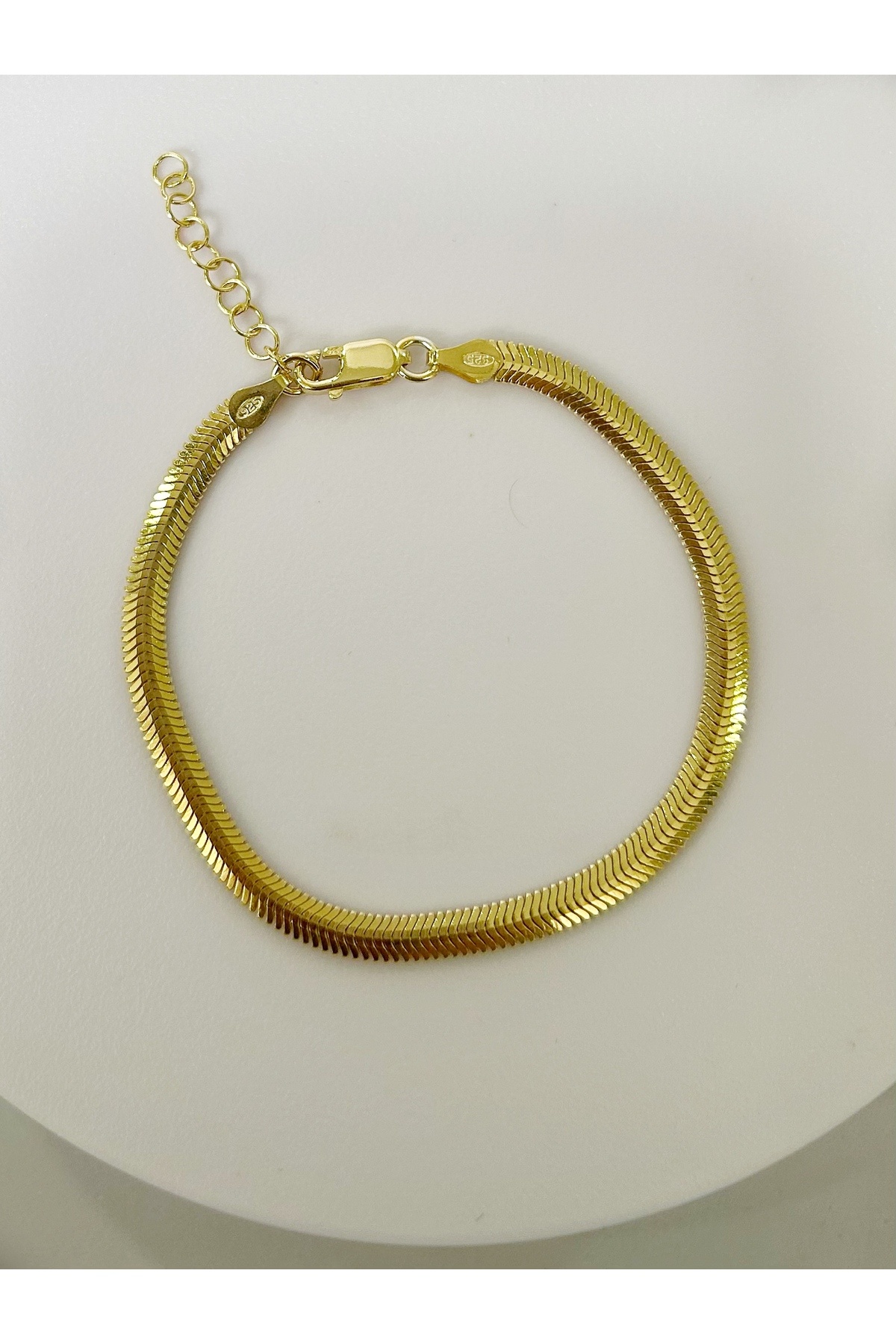 İtalyan Tasarımı 925 Ayar Gümüş Bileklik / 4,5mm Kalınlık - 3