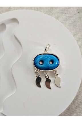 SİBEL AKSESUAR mardin yöresel 2 gözlü süryanı gözü kolye ucu silver altın kap...