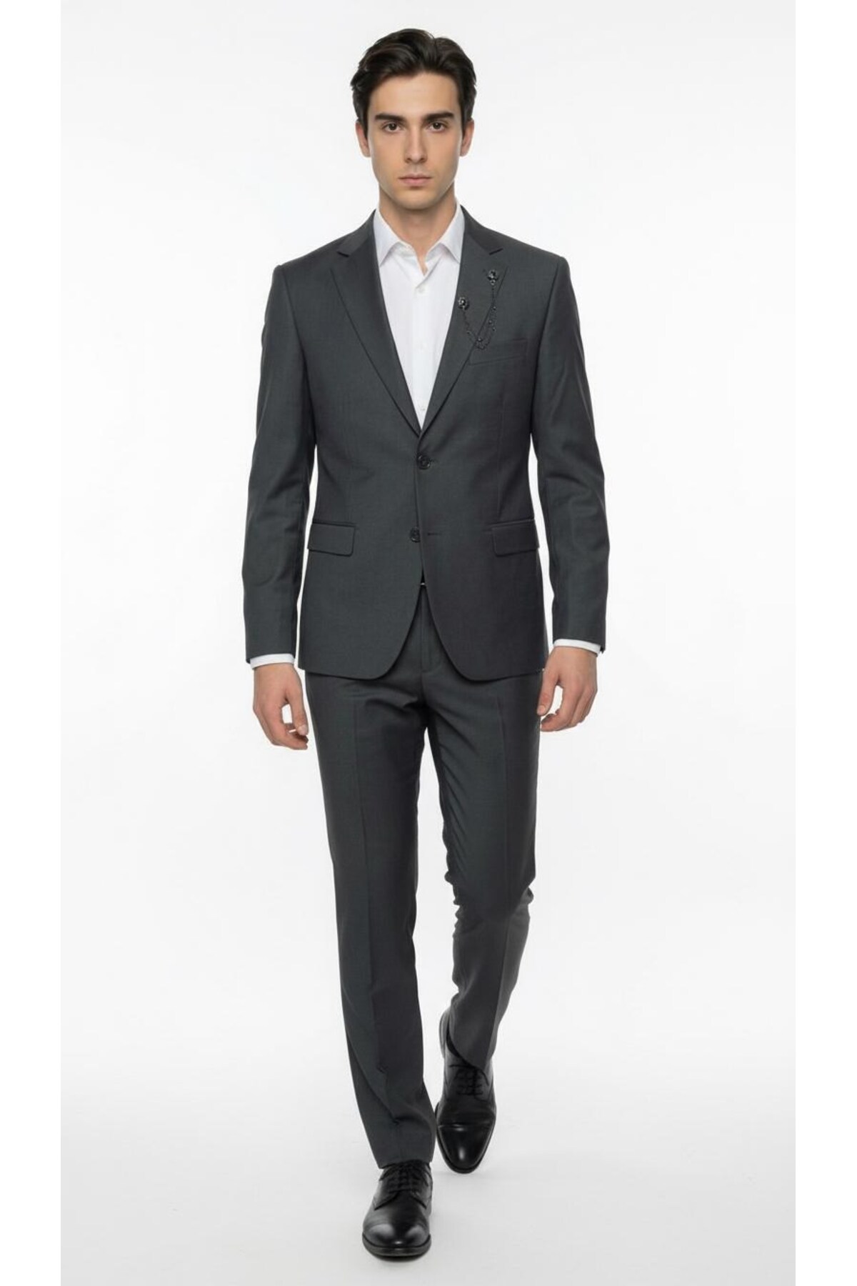 Plus Scorpion Men's Classic Suit 8 Drop – 2 Button, Single Slit ,Classic Collar, Slim Cut