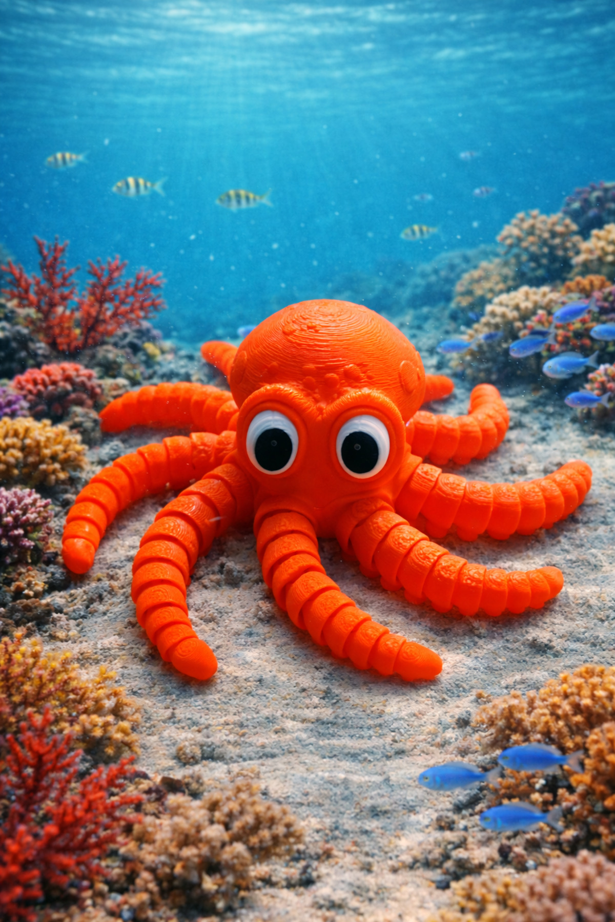 Octopus Toy, Colorful, Articulated and with Moving Arms, Your Child's New Favorite