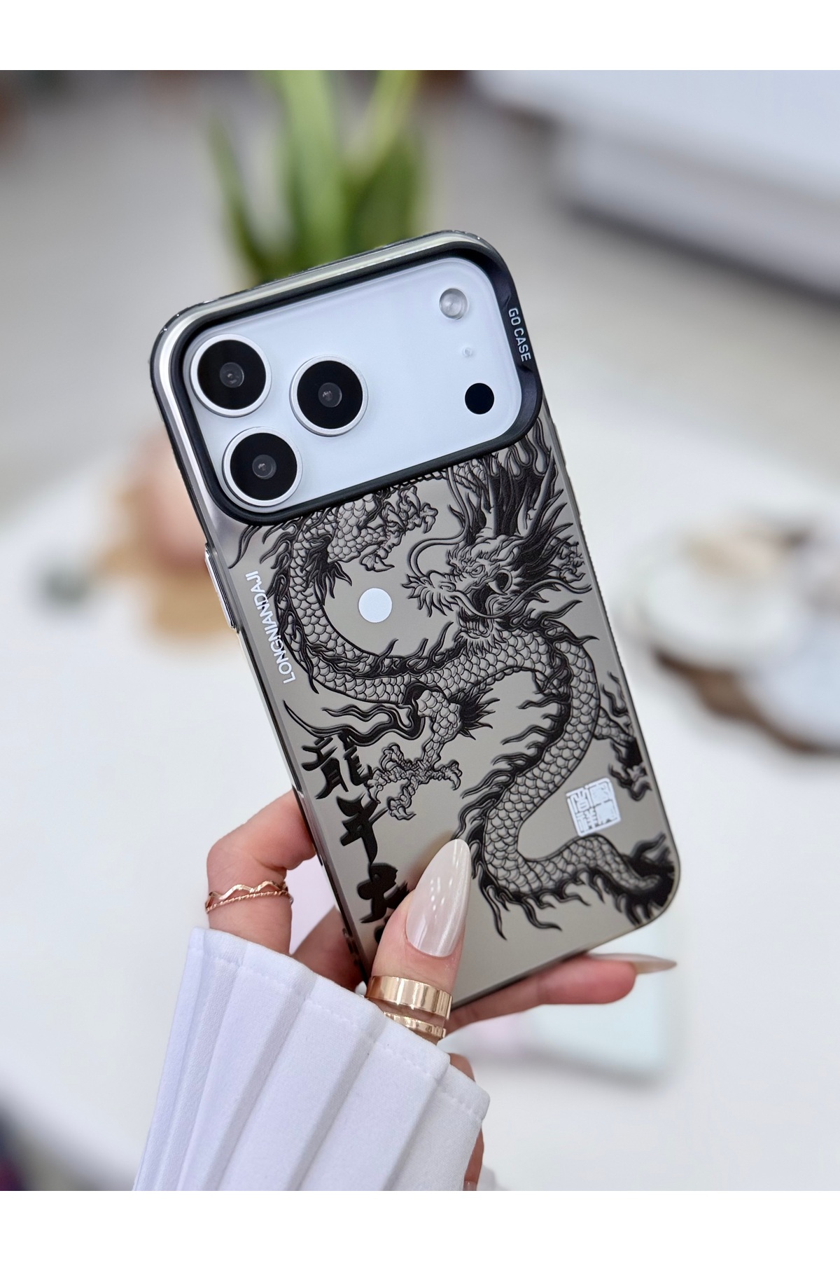 Iphone 17 Promax Compatible Fingerprint Free Print Pattern Metallic ELECTRO Silicone Case