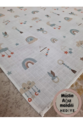 Baby Han Çok Amaçlı Müslin Bebek Örtü 80x90cm & Müslin Bebek Battaniyesi /müs...