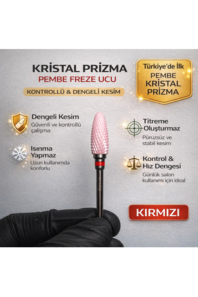 Rulia Professional Pembe Seramik Freze Ucu | Kristal Prizma Karbit | Kırmızı ...
