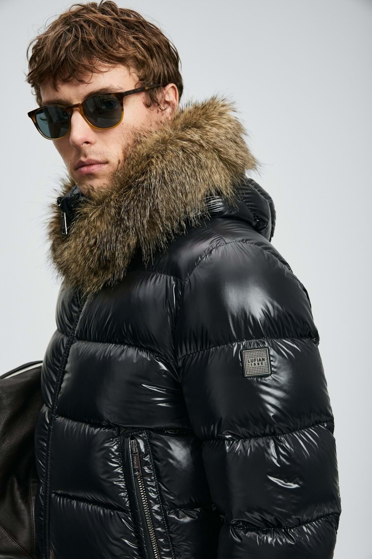 Lufian  Jeam Kaz Tüyü Erkek Mont Siyah - Görsel 5