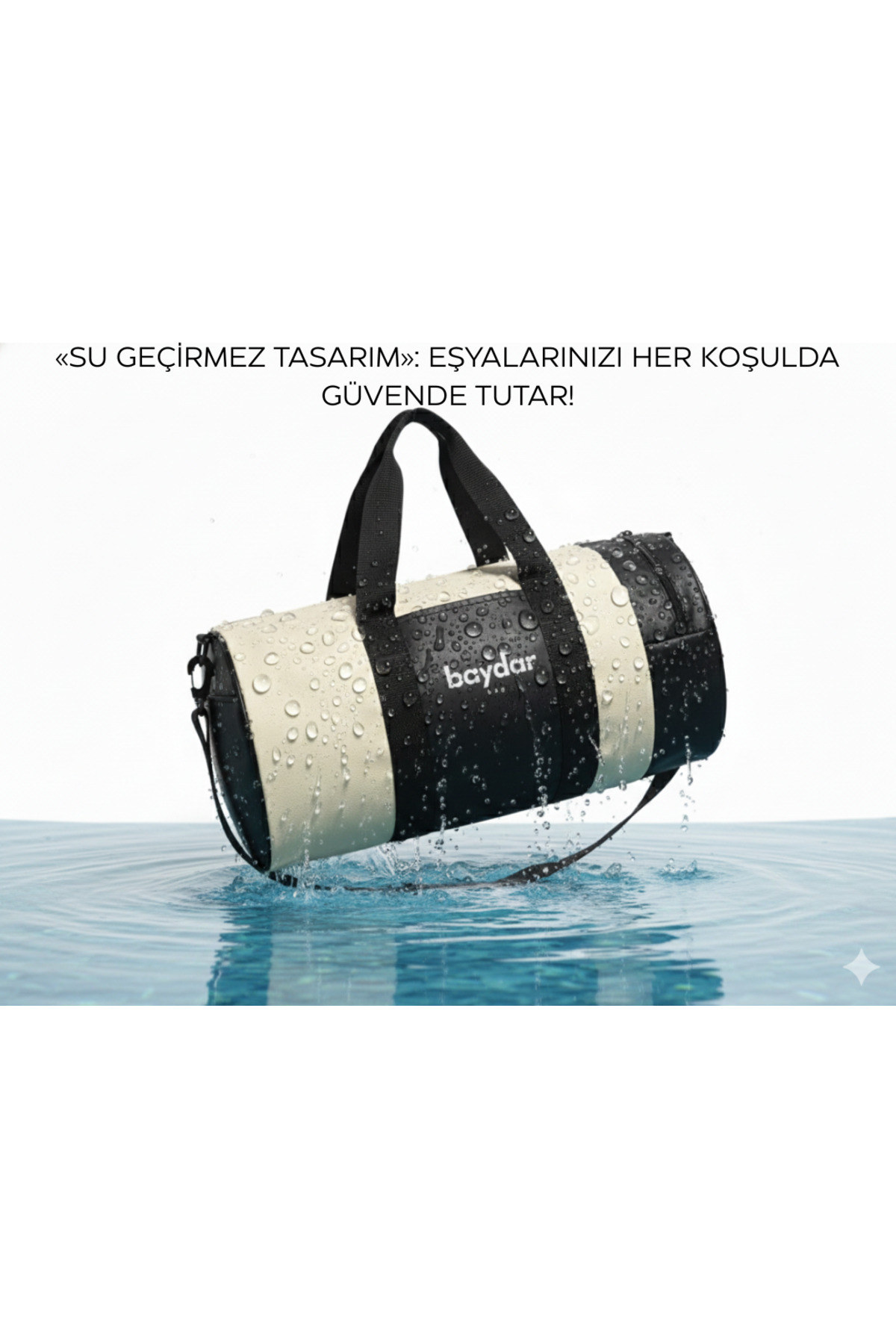 baydar  Premium Vegan Deri Su Geçirmez Duffle Spor ve Seyahat Çantası-Fitness ve Günlük Kullanım - Unisex - Görsel 7