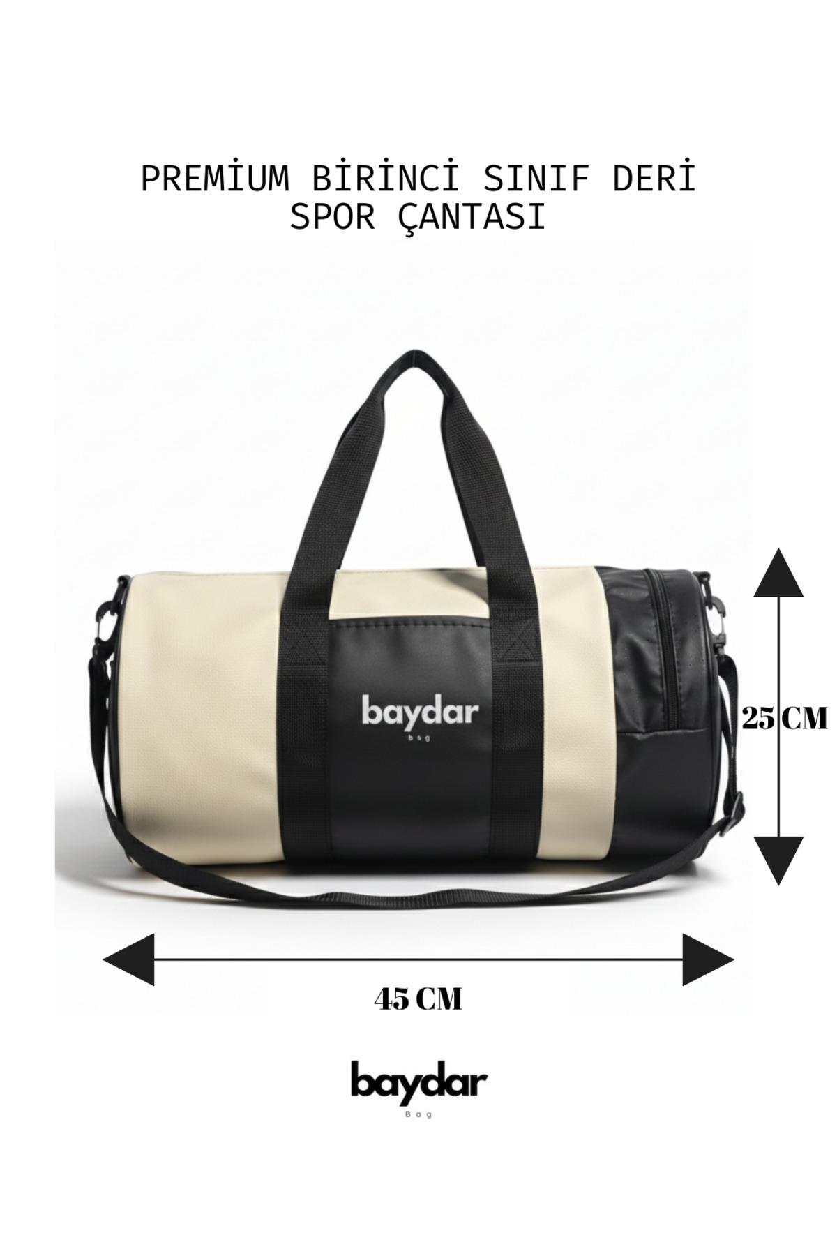 baydar  Premium Vegan Deri Su Geçirmez Duffle Spor ve Seyahat Çantası-Fitness ve Günlük Kullanım - Unisex - Görsel 2