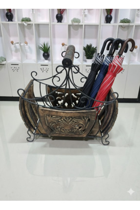 DNC Art&Deco Ahşap El Oyması Beşik Tasarım Gazetelik ve Şemsiyelik - Otantik ...