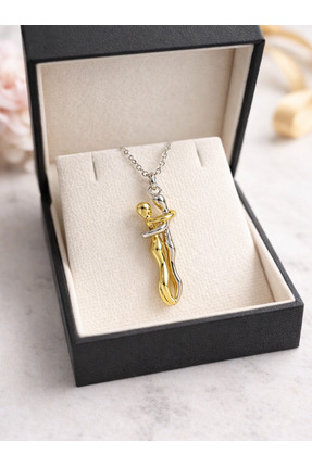 Silver Sarılan çift Kolye