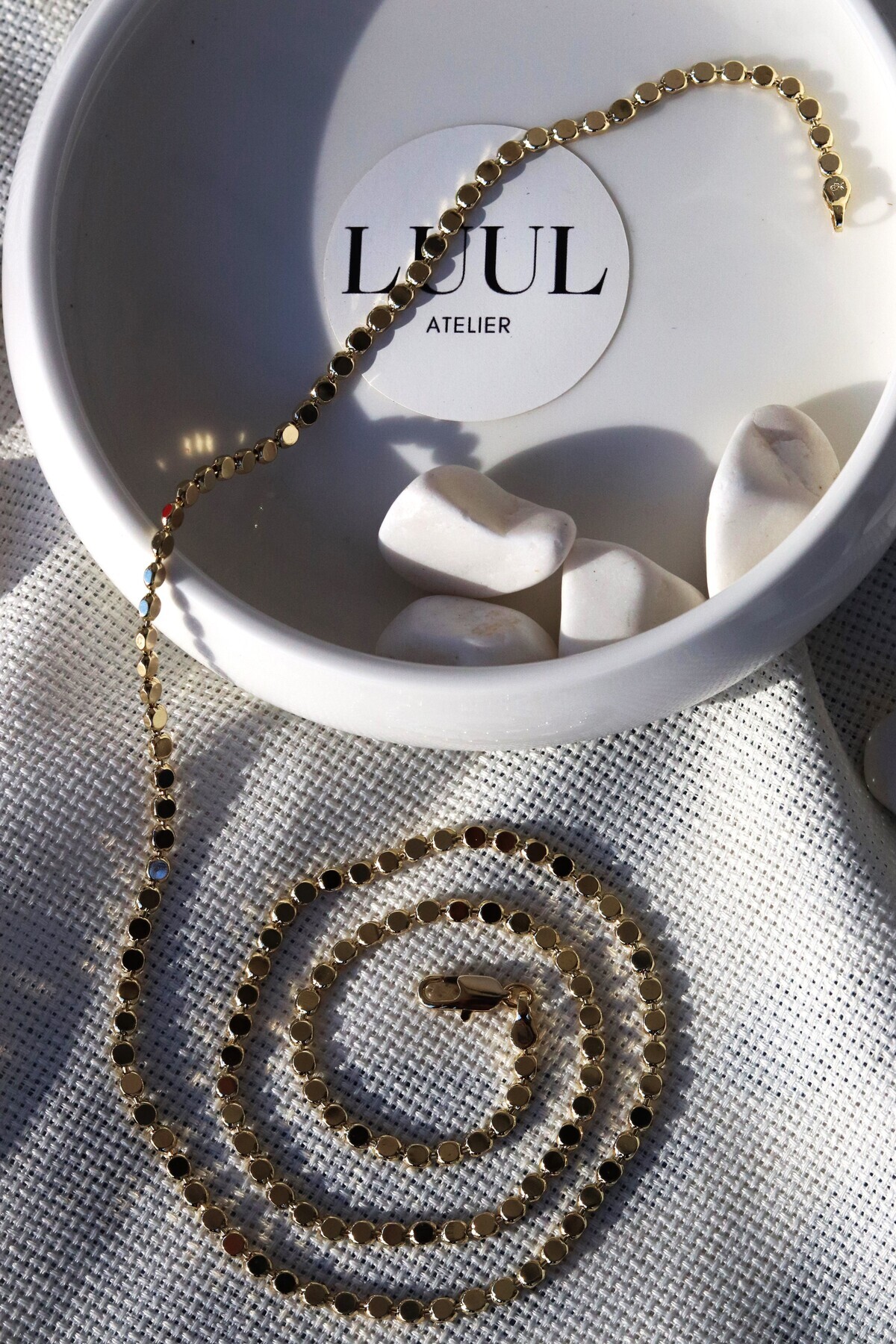 LUUL ATELIER XUPING Minimal Pul Ezme Zincir 14K Çelik Kolye görsel 5