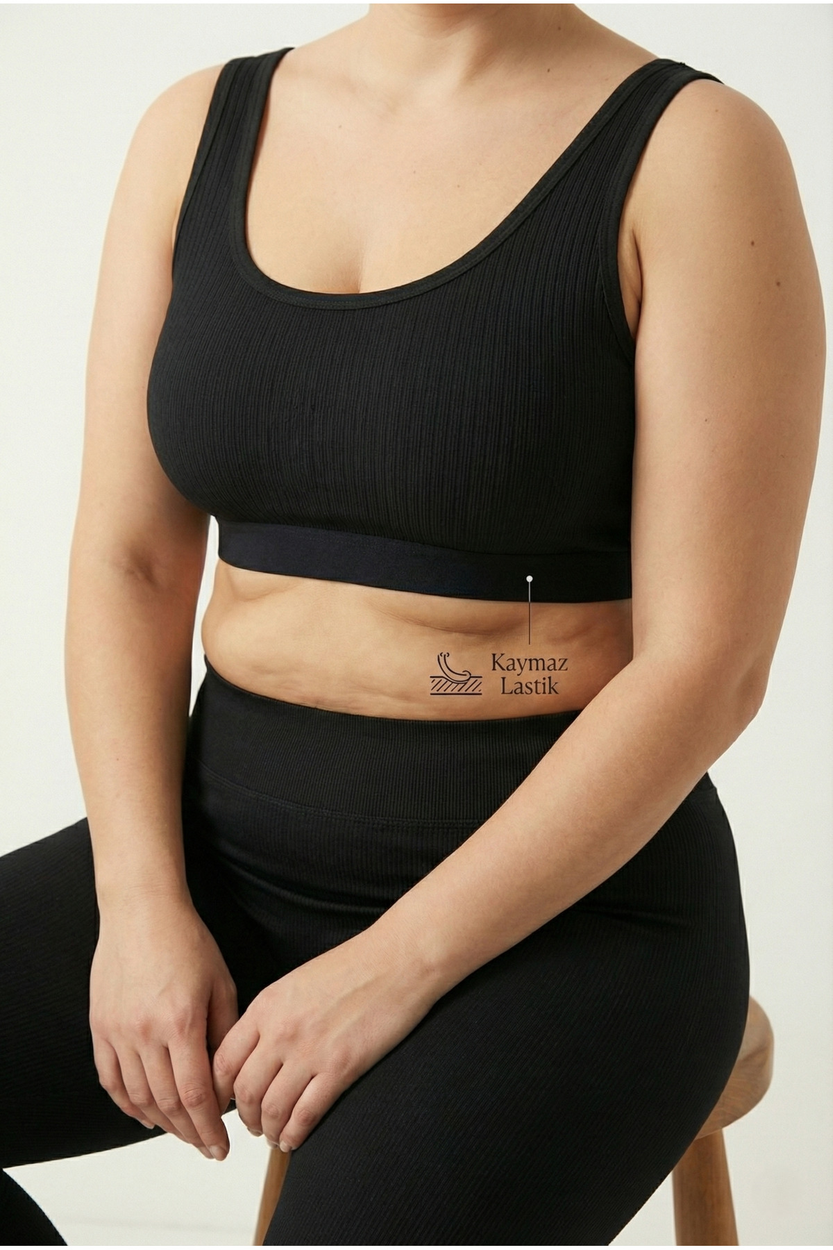 underwear bodyway  Büyük Beden 2'li Kalın Askılı Fitilli Büstiyer Seti - Yanları Kapatan Pamuklu Crop Yarım Atlet - Görsel 3