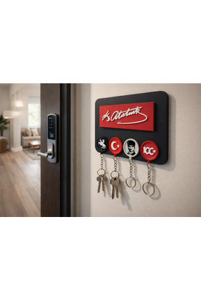 B&L Design Atatürk İmzalı Premium Duvar Tipi Anahtarlık Organizeri