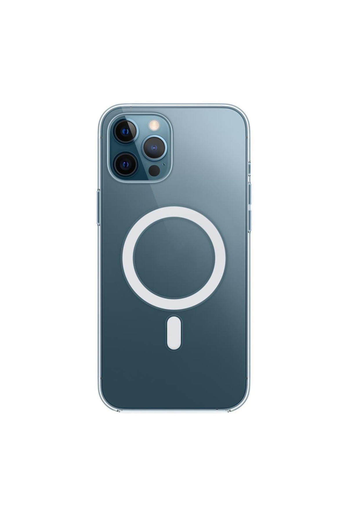 Apple iPhone 12 Pro Max ile Uyumlu IC Çipli Animasyonlu M-Safe Sararmaz PC Premium Slim Şeffaf Kılıf