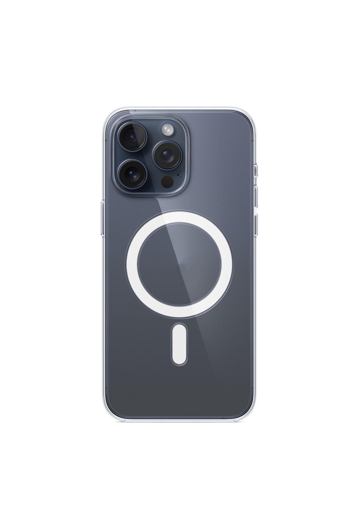 Apple iPhone 15 Pro Max ile Uyumlu IC Çipli Animasyonlu M-Safe Sararmaz PC Premium Slim Şeffaf Kılıf