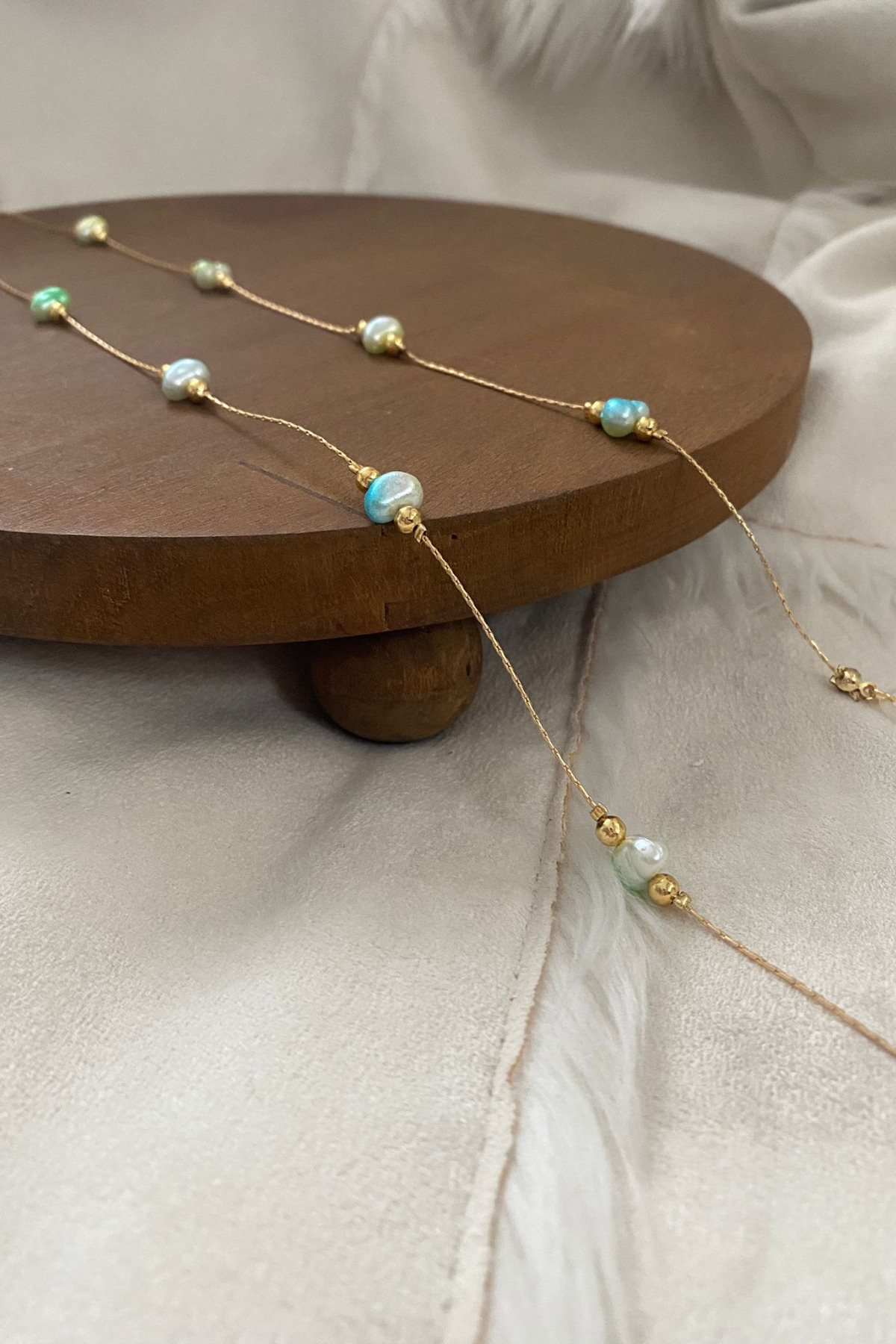 Glasses Chain Baroque Green Blue Pearl Glasses Lanyard Gift Accessory Rotating
