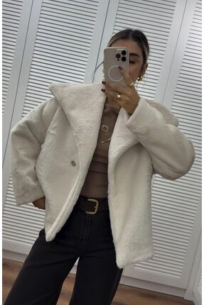 NATURELLE Bej Yumuşak Dokunuşlu İçi Astarlı Premium Kürk