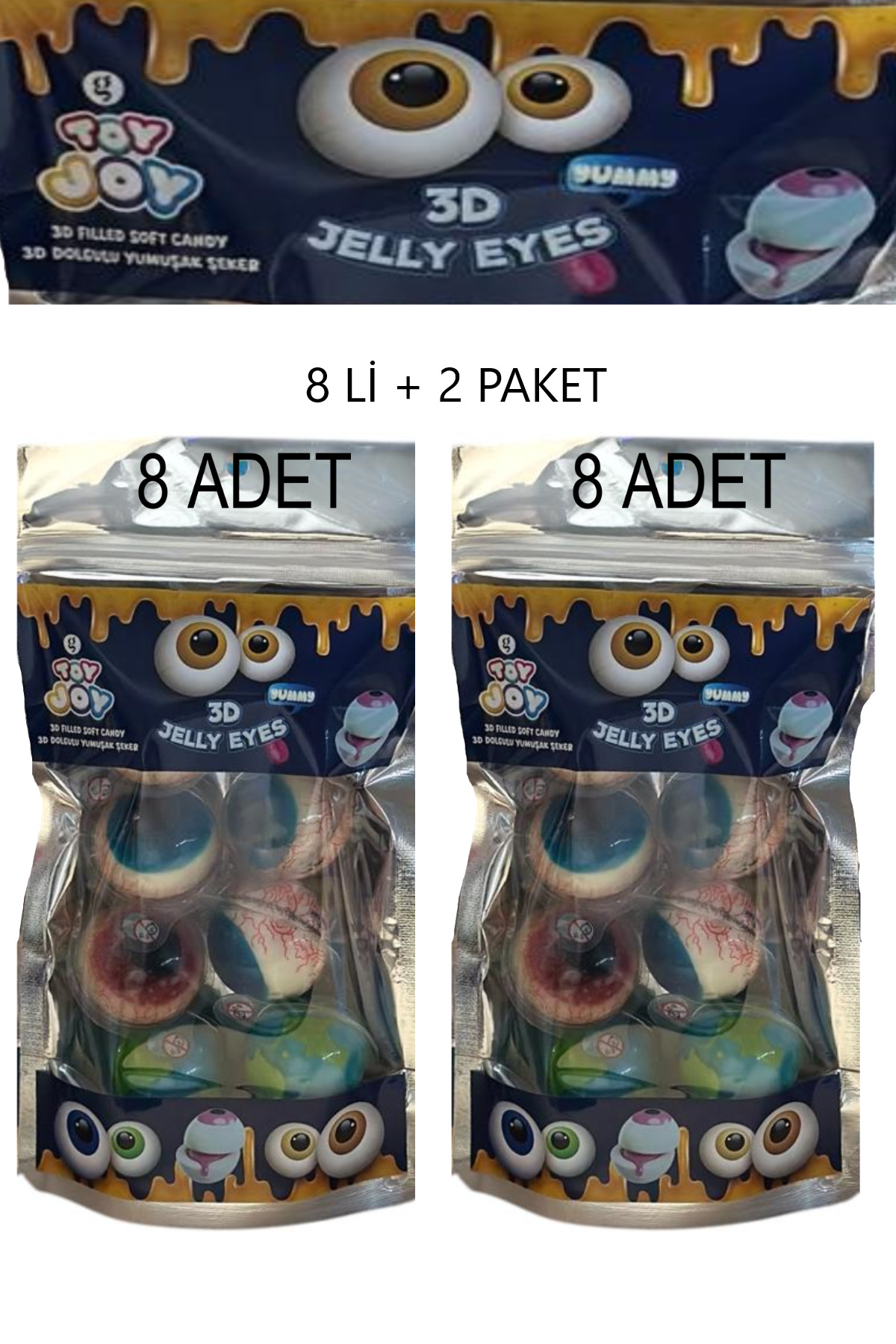 HOŞGARDENS Trolli Glotzer 3D JELLY EYES Büyük Boy Göz Yumuşak