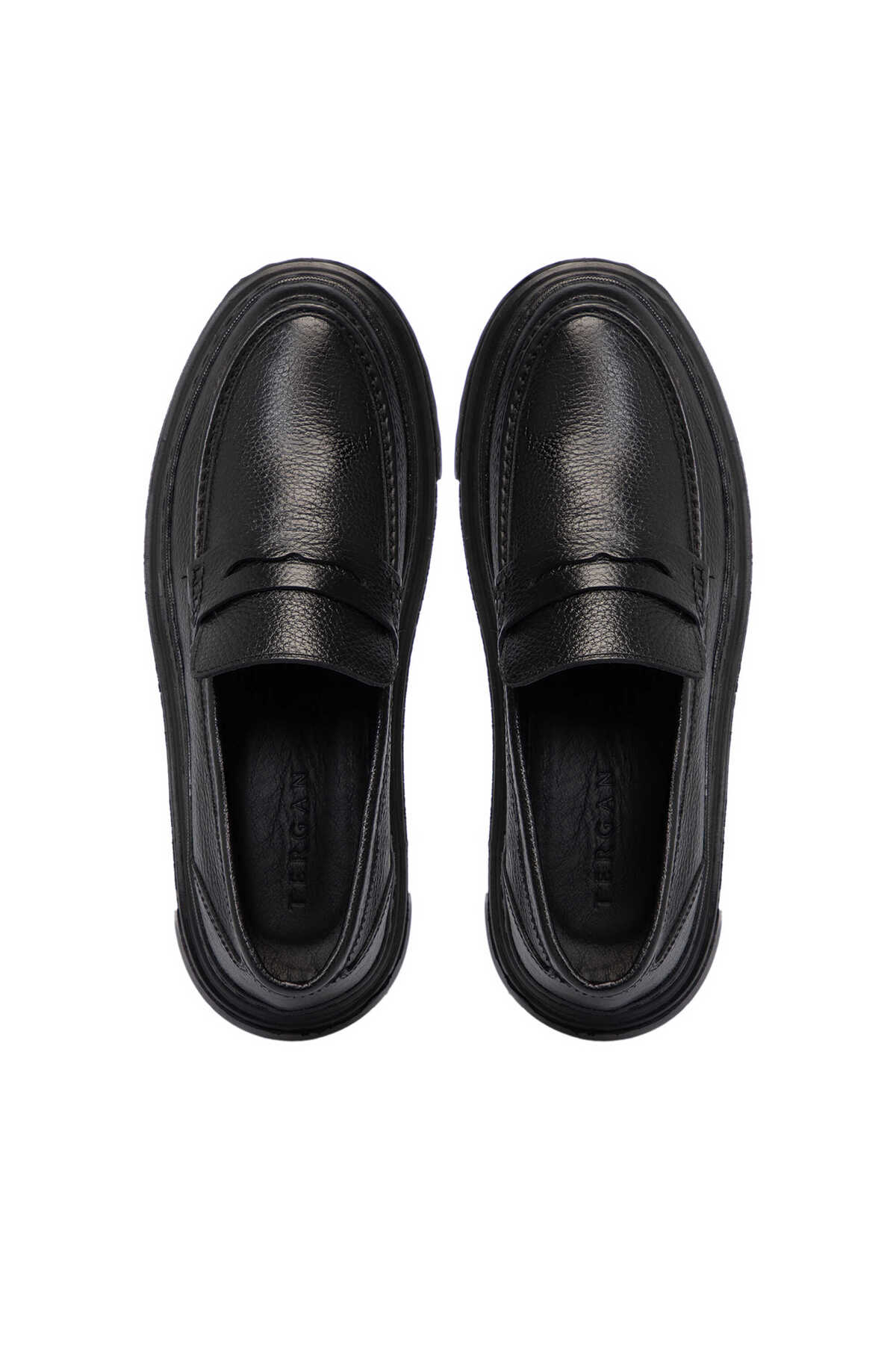 Tergan Siyah Hakiki Deri Erkek Loafer - E25S1AY57673-A41 görsel 5