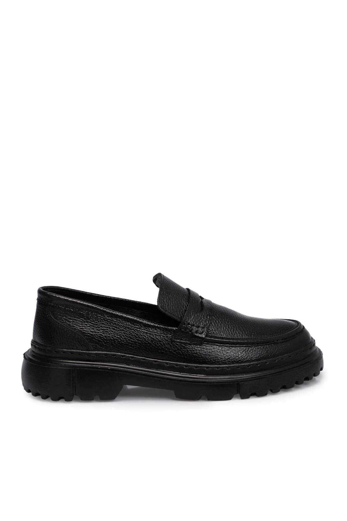 Tergan Siyah Hakiki Deri Erkek Loafer - E25S1AY57673-A41