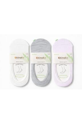 Ekinoks çorap 3'lü Kadın Babet Çorap Bambu- Dikişsiz