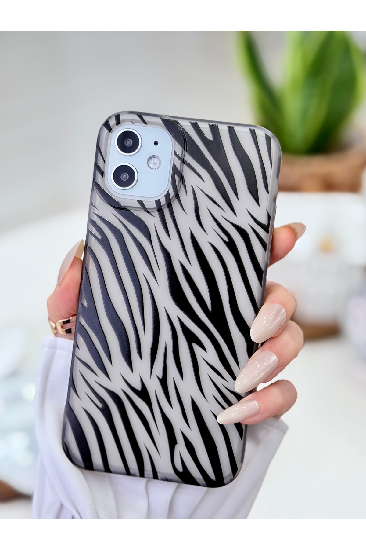 Iphone 11 Compatible Anti-Shock Fingerprint Matte Transparent Printed Silicone Case