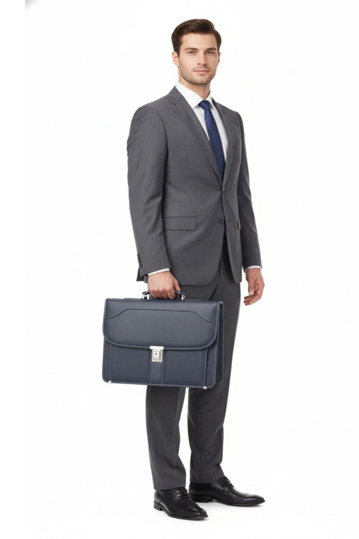 Toms Jones  Erkek Evrak Çantası 15,6 inç Organizer Bölmeli A4 Kağıt ve Dosya Uyumlu Omuz Askılı - Görsel 4